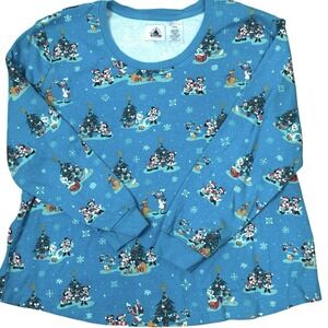 Disney‎ Parks Mickey & Friends Christmas Long Sleeve Shirt Women's Large Holiday